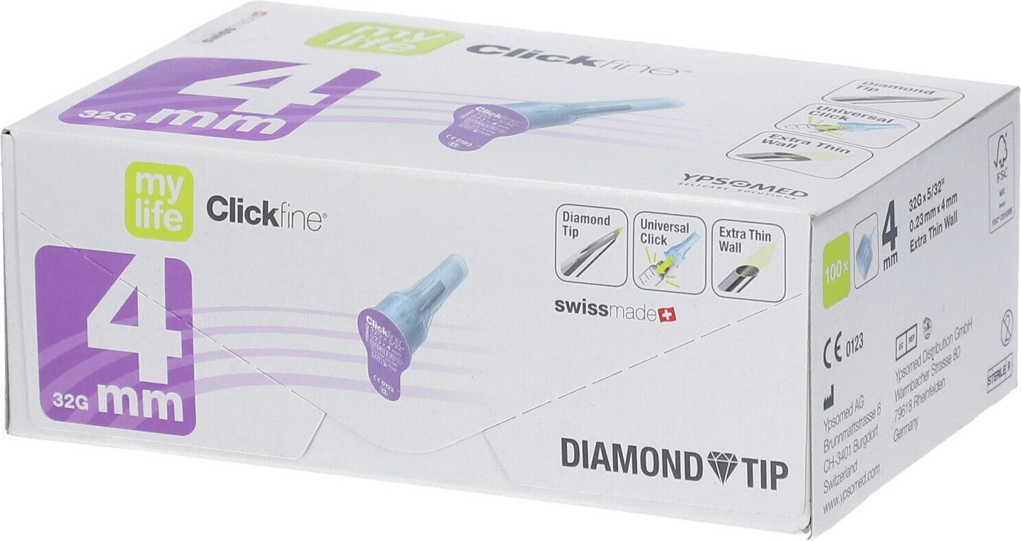 Clickfine Universal 4 Kanülen 0,23x4 mm 100 St Kanüle