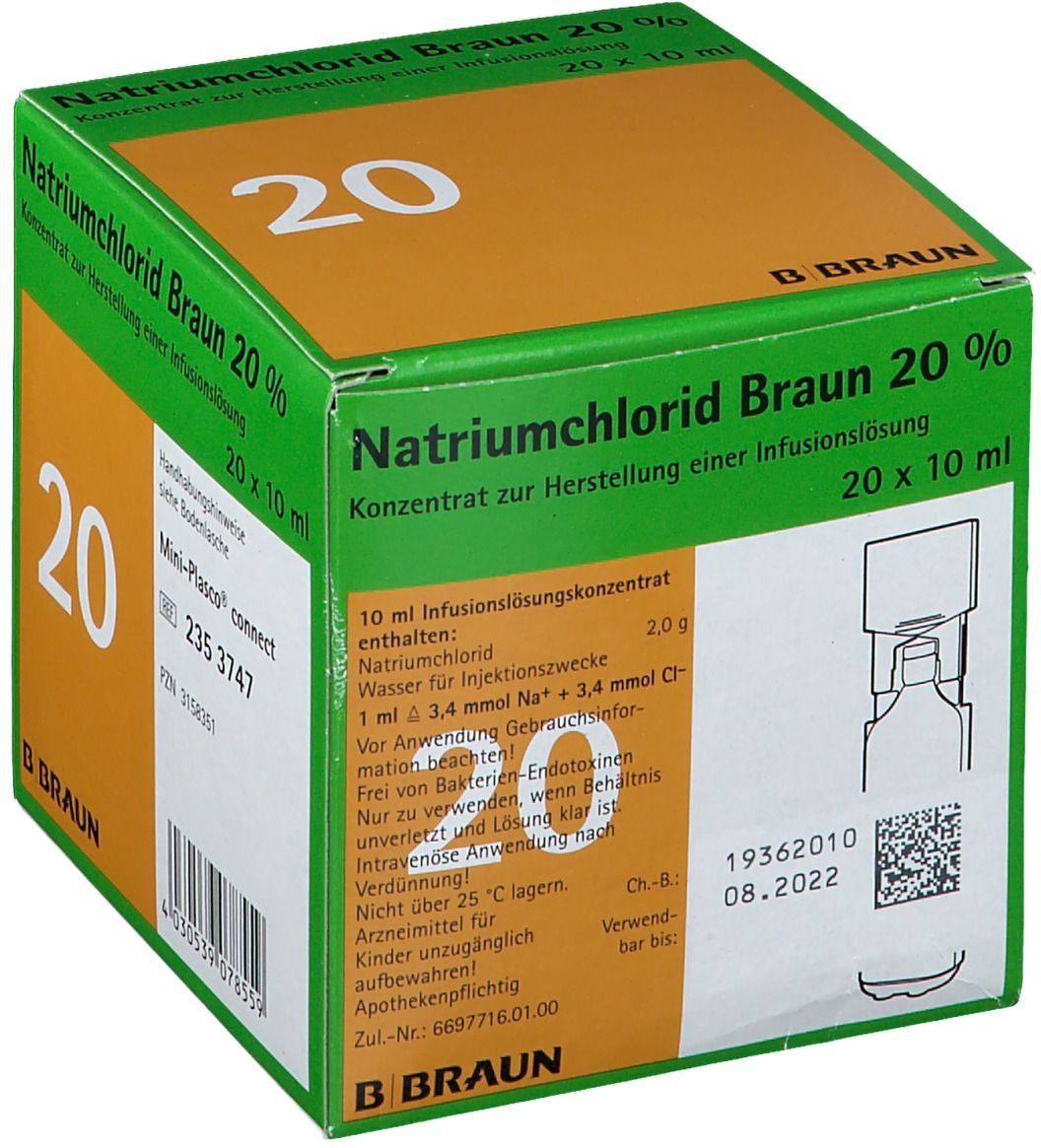 Natriumchlorid 20% MPC Elektrolytkonzentrat 20x10 ml Infusionslösungskonzentrat