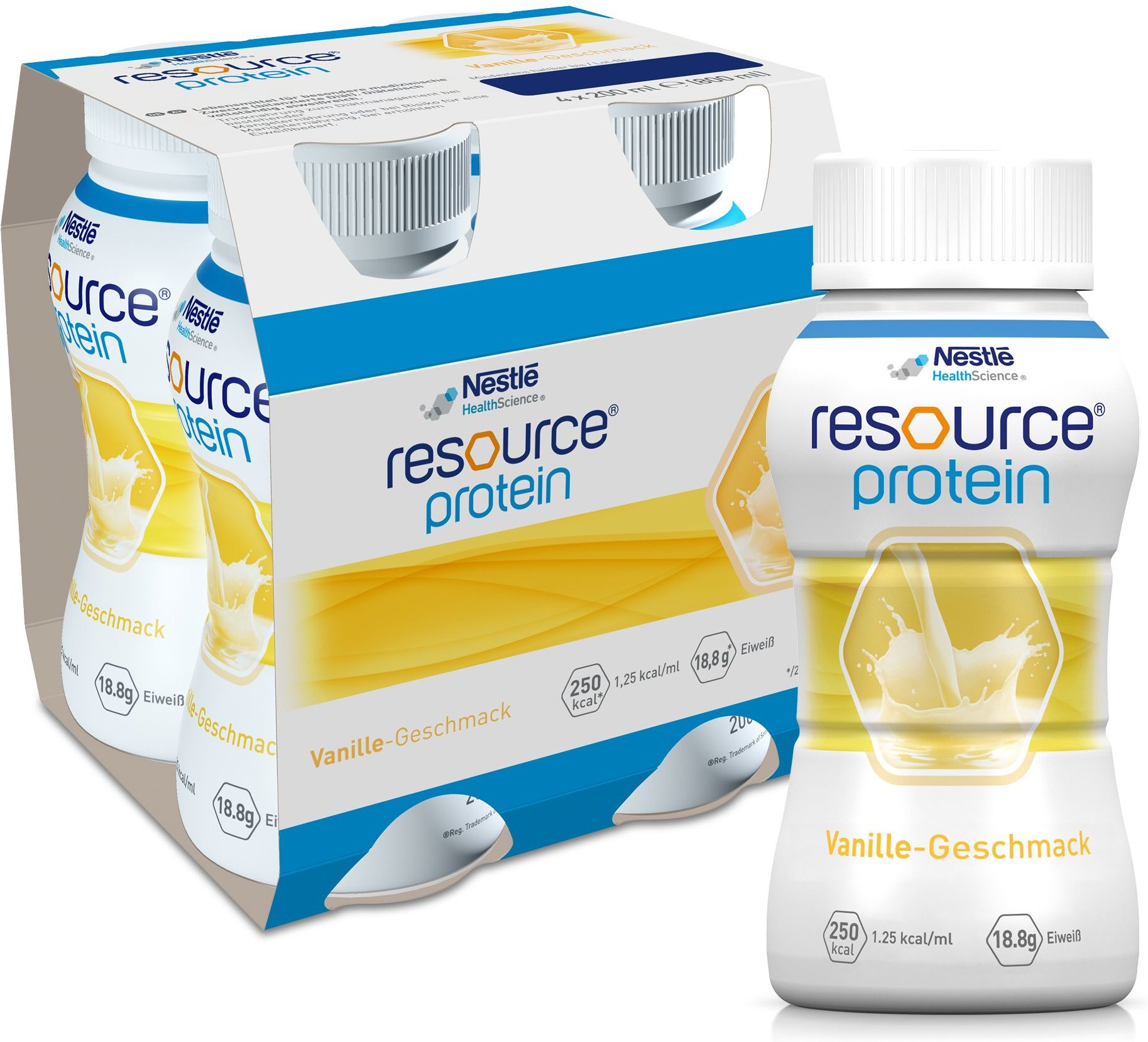 Resource Protein Drink Vanille 4x200 ml Flüssigkeit
