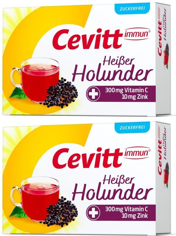 Cevitt immun heißer Holunder zuckerfrei Granulat 2x 2x14 St