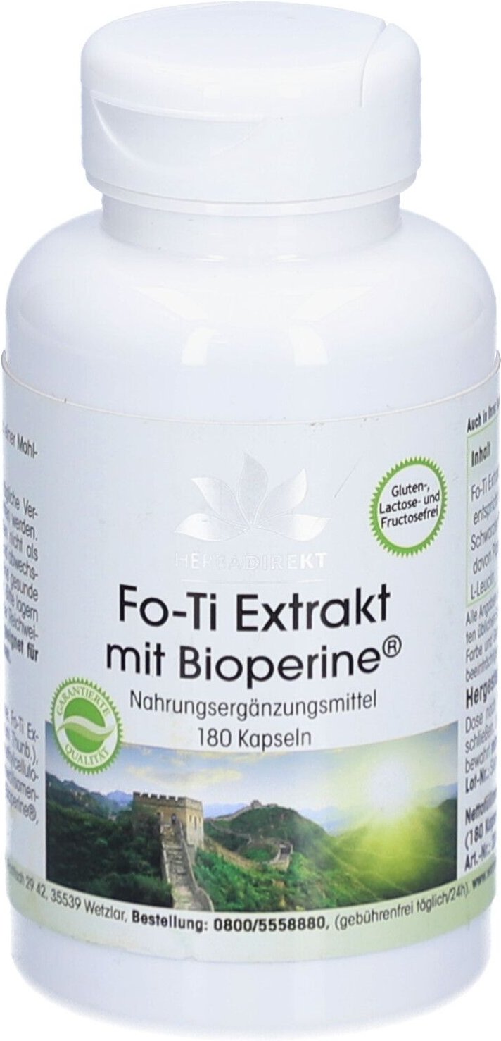 Fo-Ti Extrakt mit Bioperine Kapseln 180 St