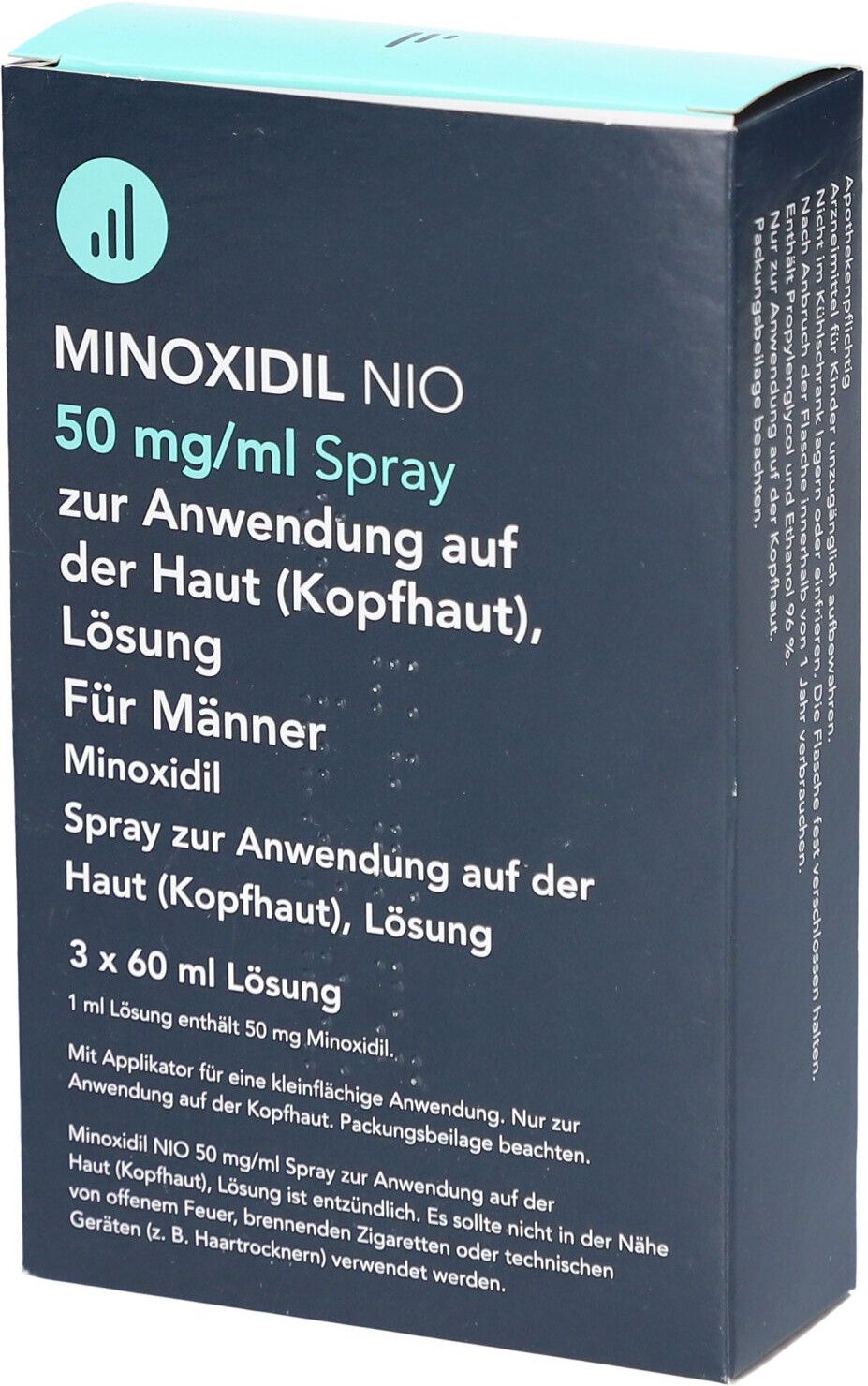 Minoxidil NIO 50mg/ml Spray z.Anw.a.d.Kopfhaut Lsg 3x60 ml Lösung