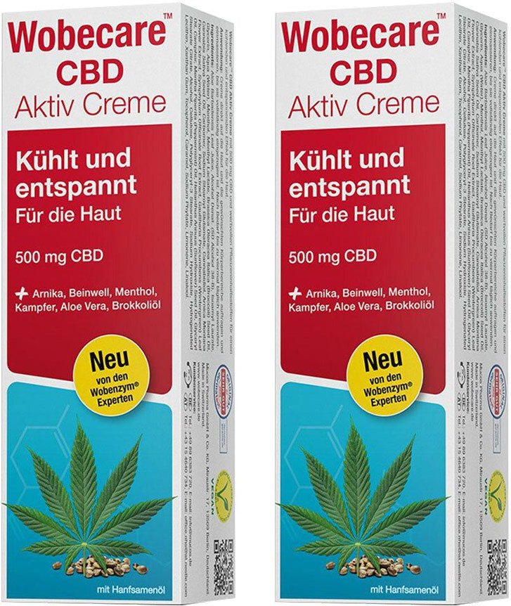 2x Wobecare CBD Aktiv Creme 2x100 ml