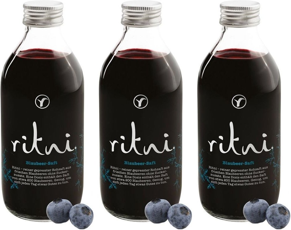 Ritni Blaubeer-Saft 3x 3x260 ml Saft