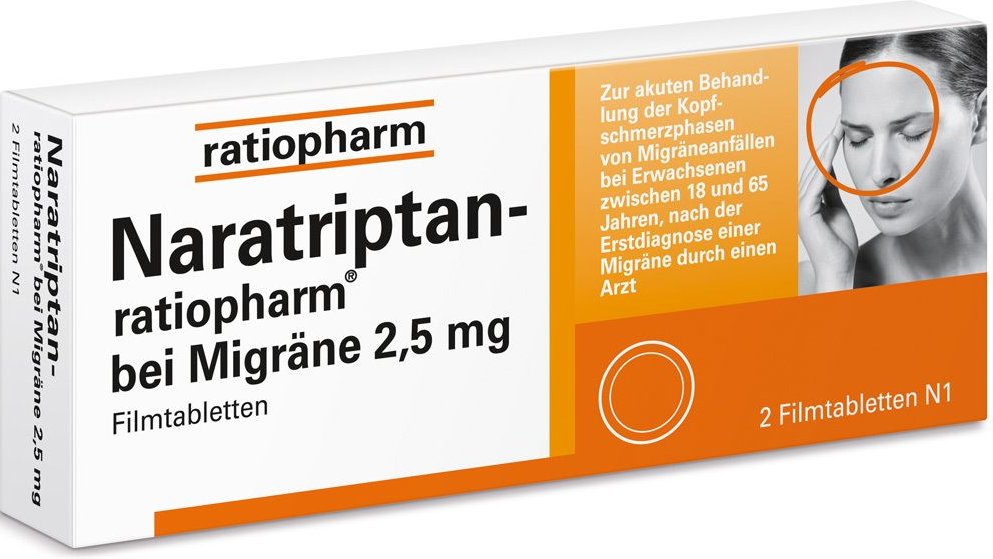 Thumbnail - NARATRIPTAN-ratiopharm bei Migräne Filmtabletten 2 St