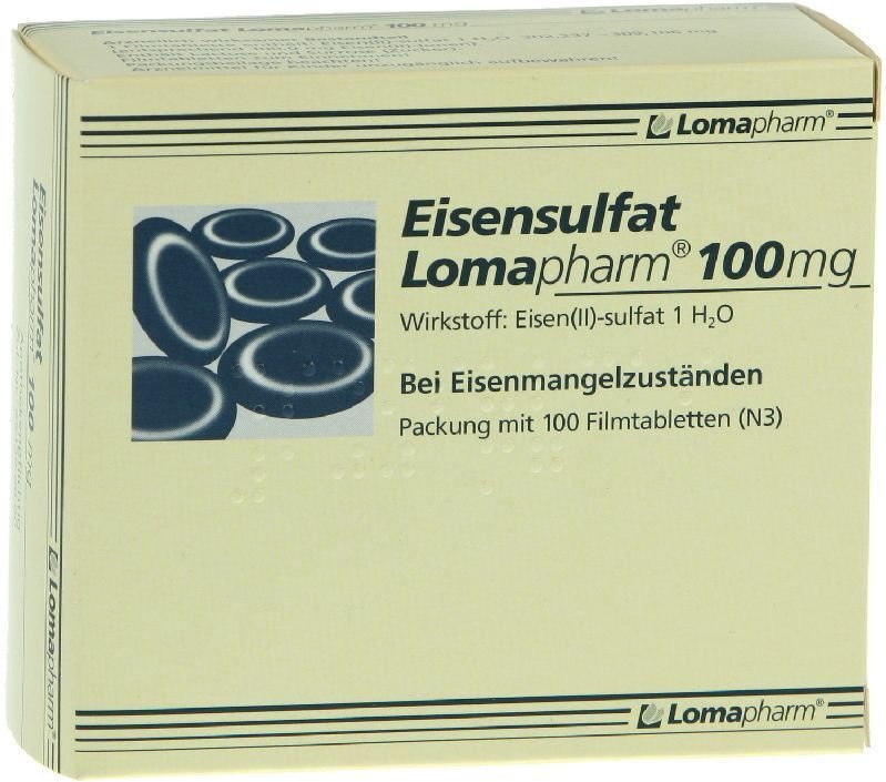 Eisensulfat Lomapharm 100 mg Filmtabletten