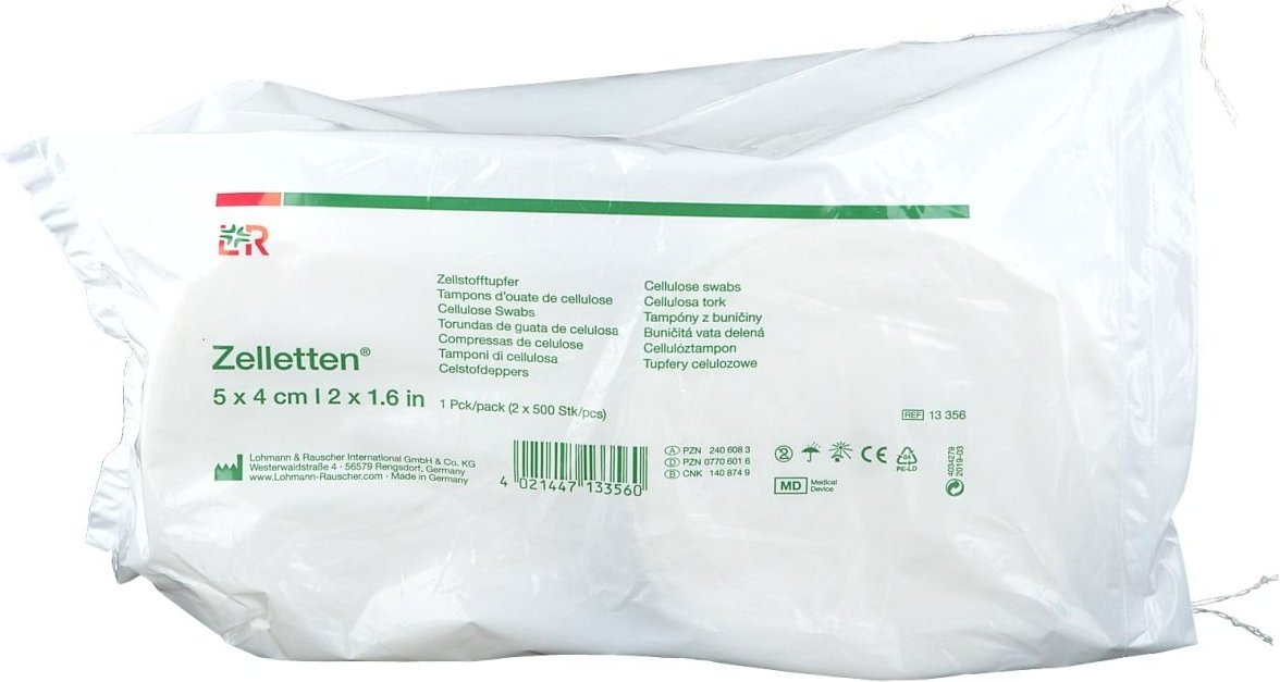 Zelletten Tupfer 4x5 cm unsteril Rolle 2x500 St
