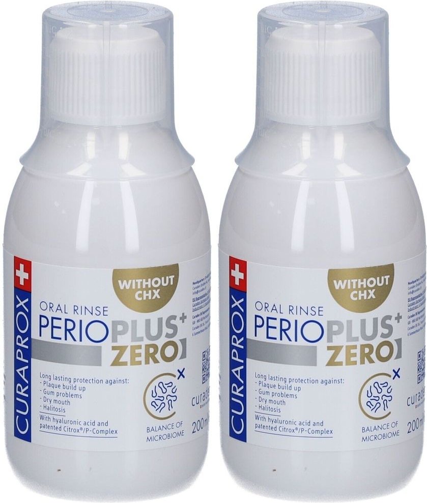 Curaprox perio Plus+ zero Mundspülung ohne CHX x2 2x200 ml Mundwasser