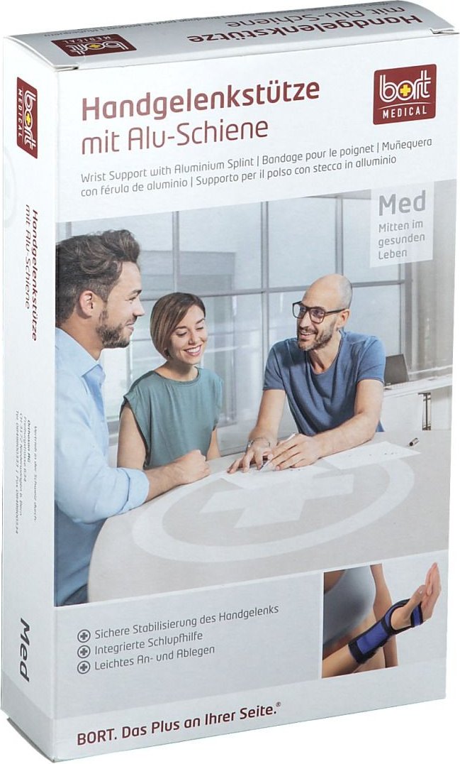 Bort Handgelenkstütze m.Aluschiene re.XL schwarz 1 St Bandage(s)