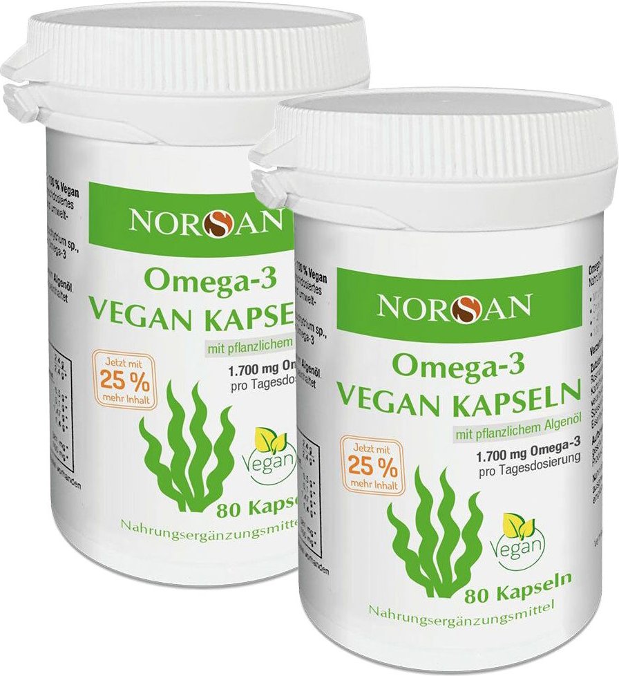 Norsan Omega-3 Vegan Algenöl Kapseln Doppelpack 2x80 St