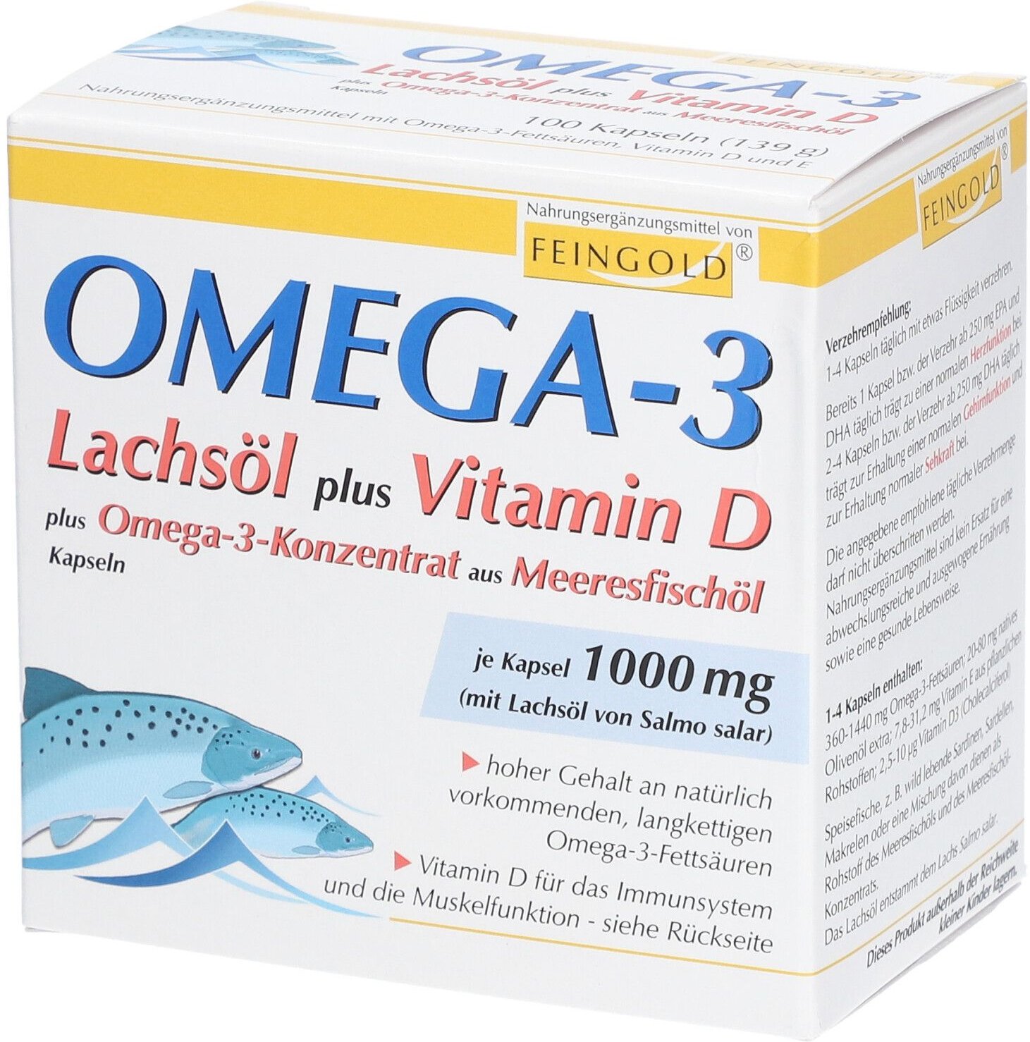 Omega-3 Lachsöl plus Vit.D Konz.Kps. 100 St Kapseln
