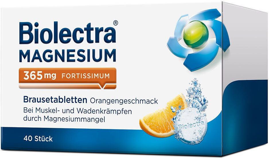 Biolectra Magnesium 365 mg fortissimum Orange 40 St Brausetabletten