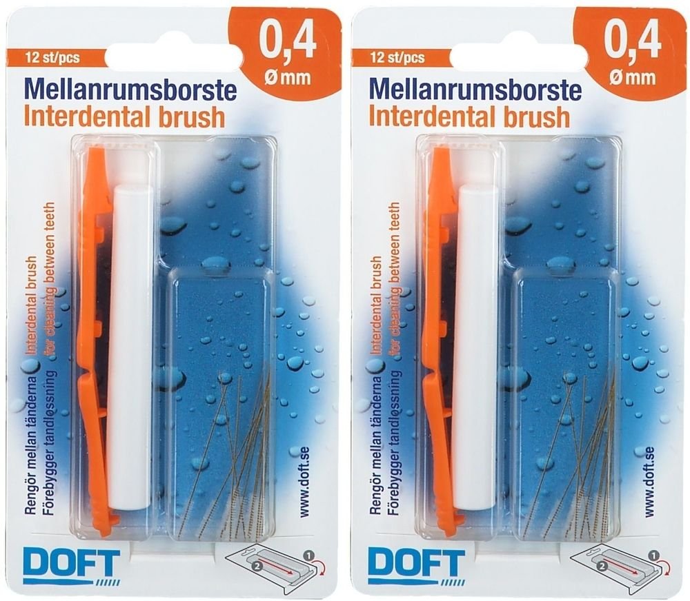 Interdentalbuer 0.4 Wgriff x2 2x12 St Zahnbürste