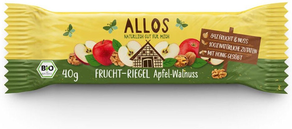 Allos Frucht-Riegel Apfel Walnuss 40 g Riegel