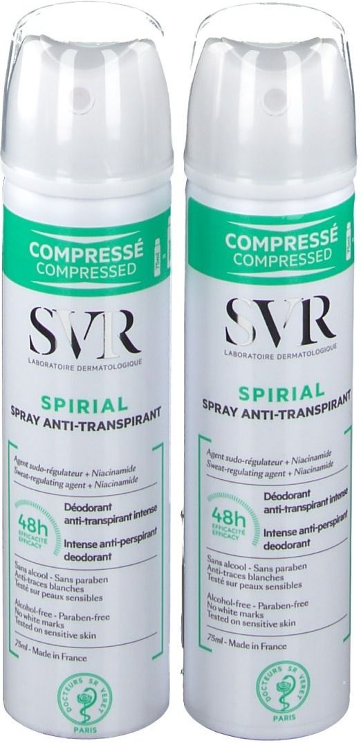 SVR Spirial Spray Anti-Transpirant Intens 48h Duo Promo 2x75 ml Deospray