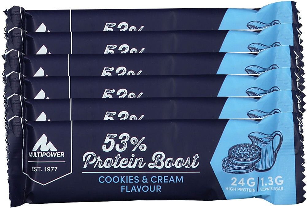 Multipower 53 % Protein Bar Cookies & Cream 6x50 g Riegel