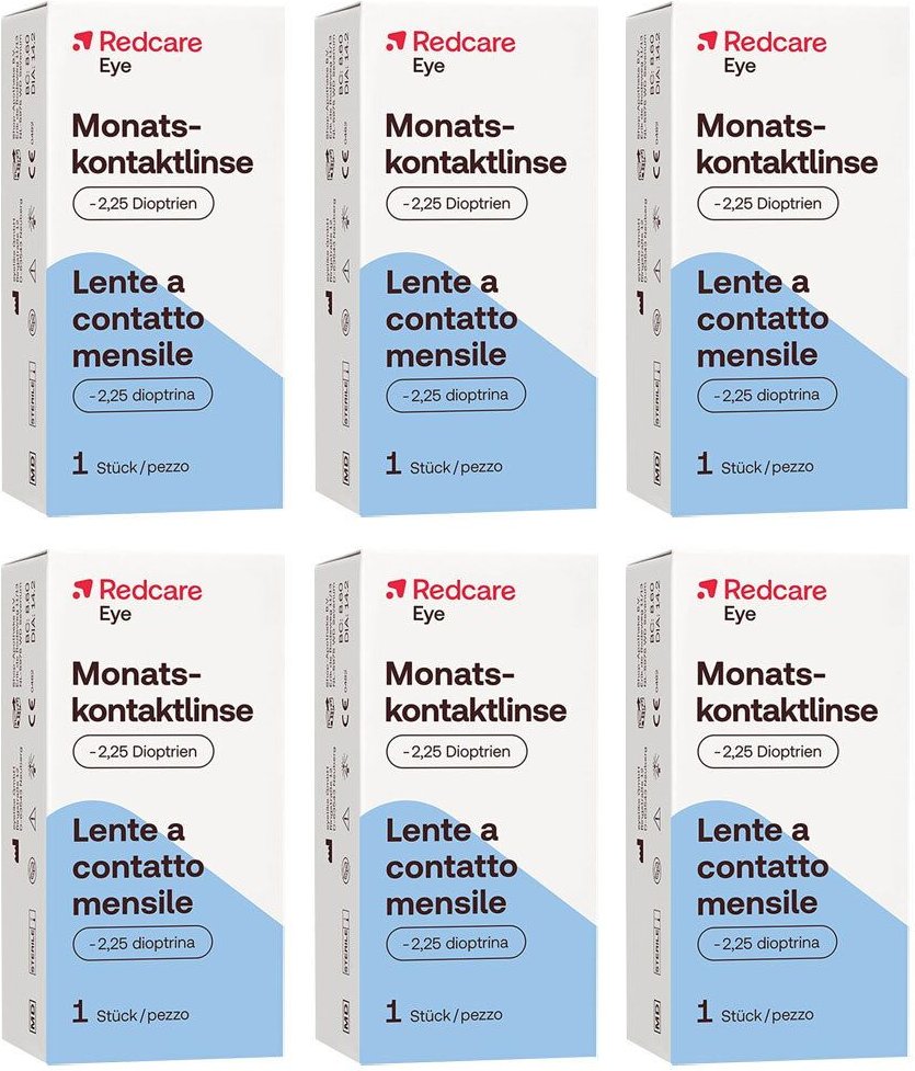 Redcare Monatslinse -2,25 6er-Pack 6x1 St Kontaktlinsen