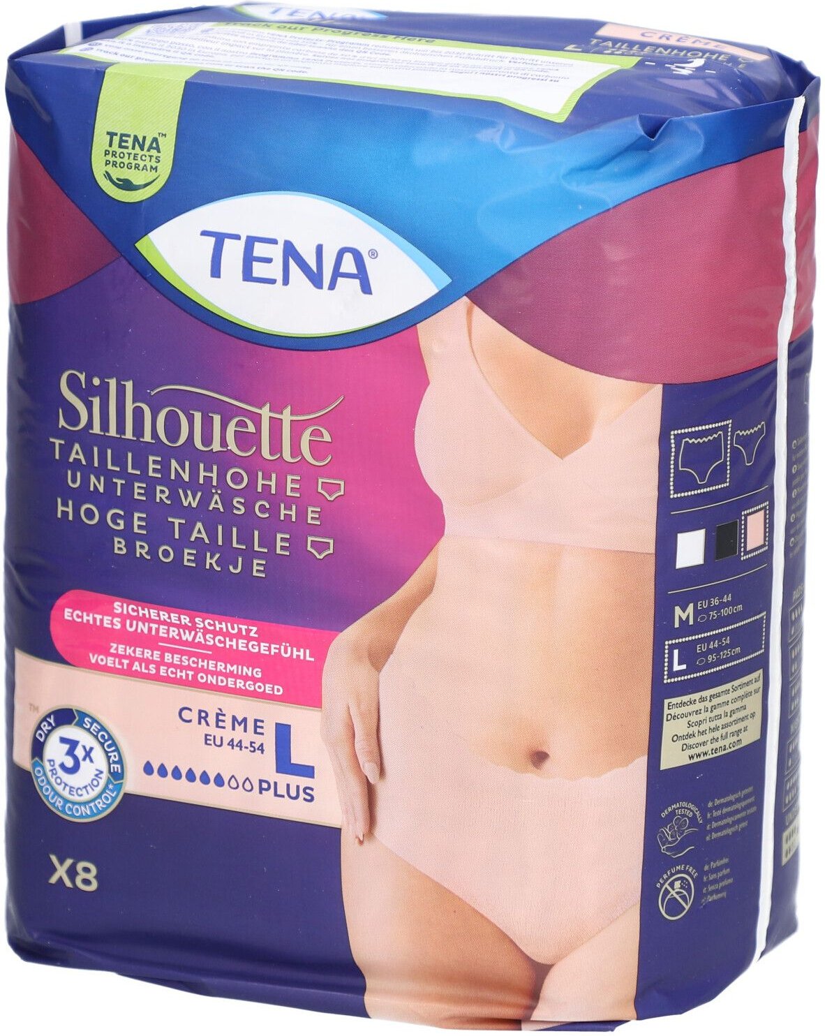 Tena Silhouette Plus L creme Inkontinenz Pants 8 St Inkontinenzslip
