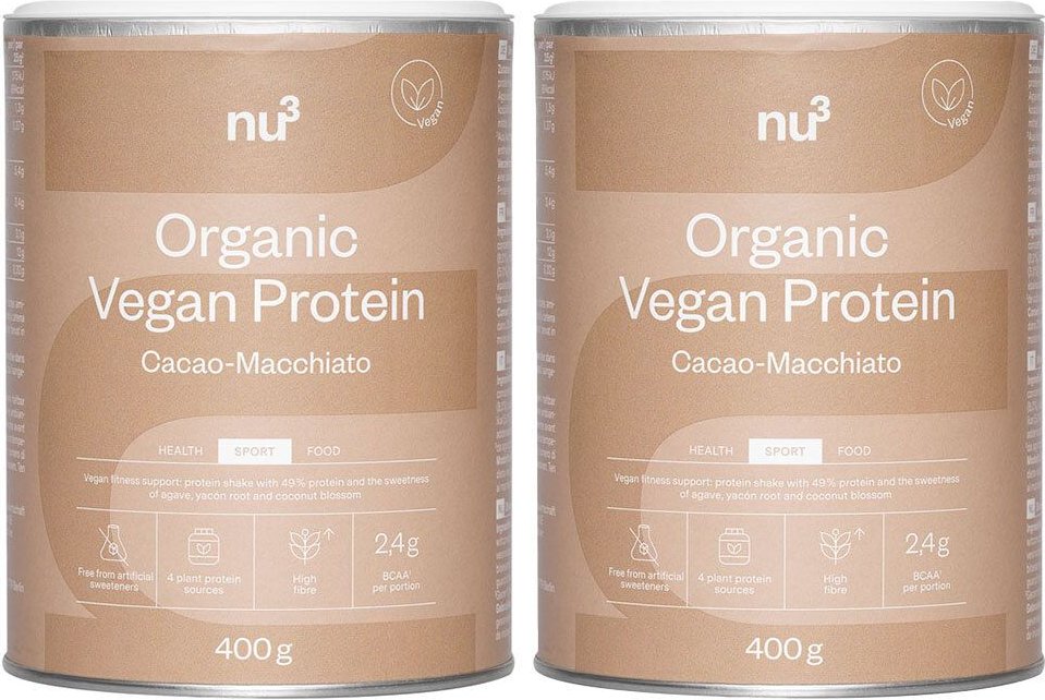nu3 Bio Vegan Protein Shake - Schoko-Macchiato Doppelpack 2x400 g Pulver