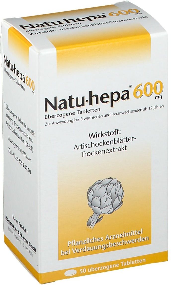 Natu Hepa 600 mg überzogene Tabletten 50 St Überzogene