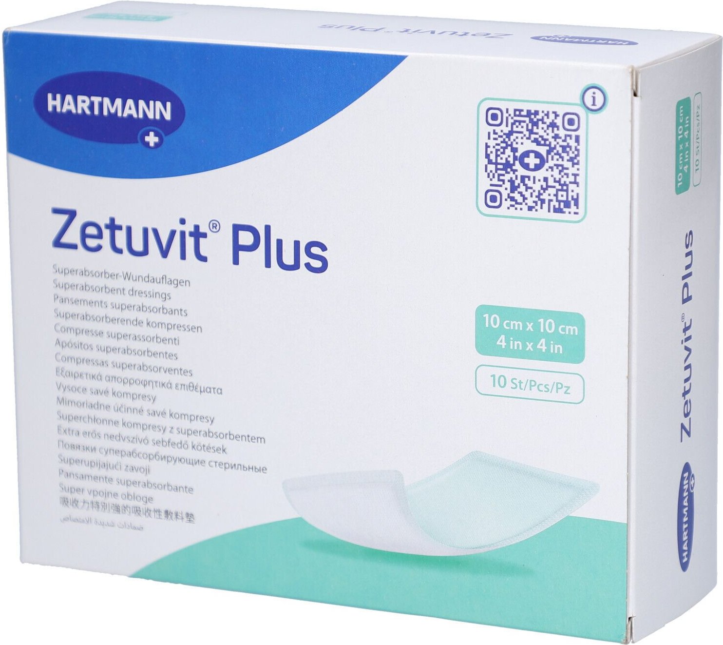Zetuvit Plus extrastarke Saugkompr.steril 10x10 cm