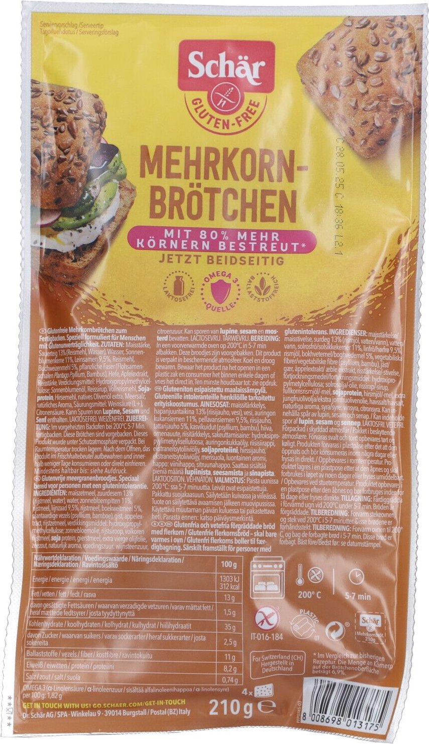 Schär Mehrkornbrötchen glutenfrei 210 g
