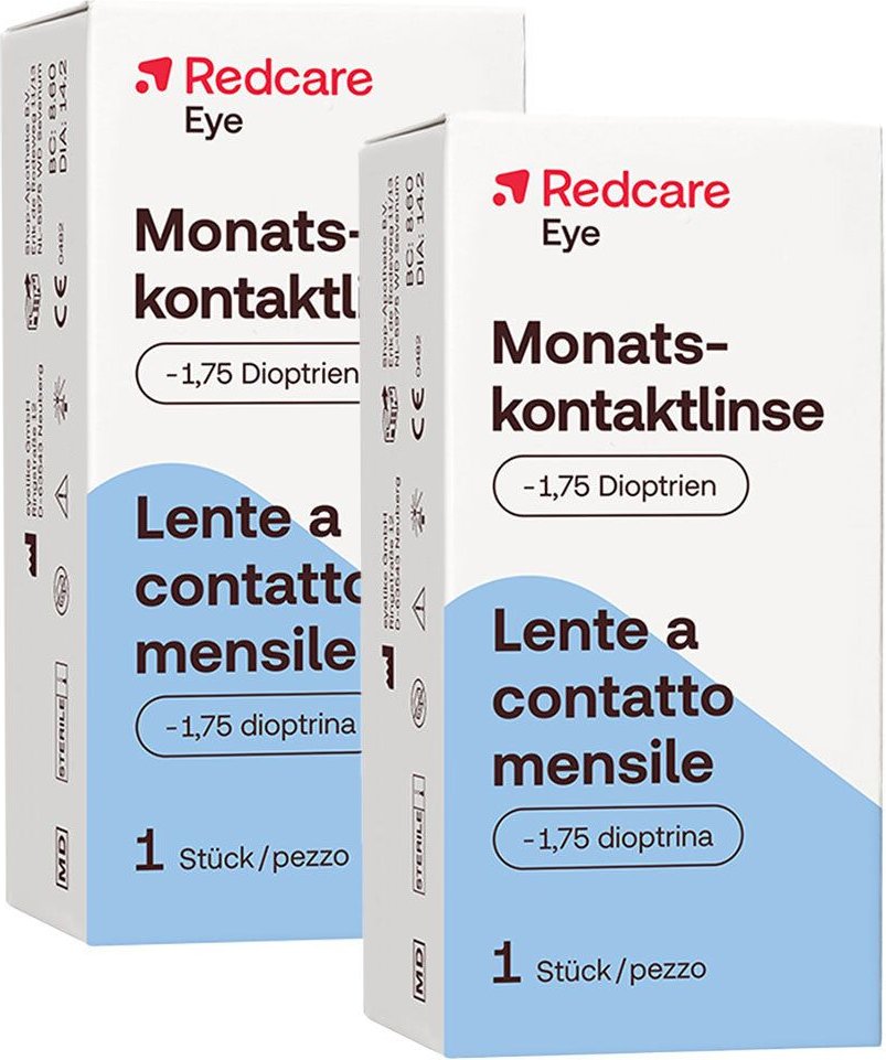 Redcare Monatslinse -1,75 Doppelpack 2x1 St Kontaktlinsen