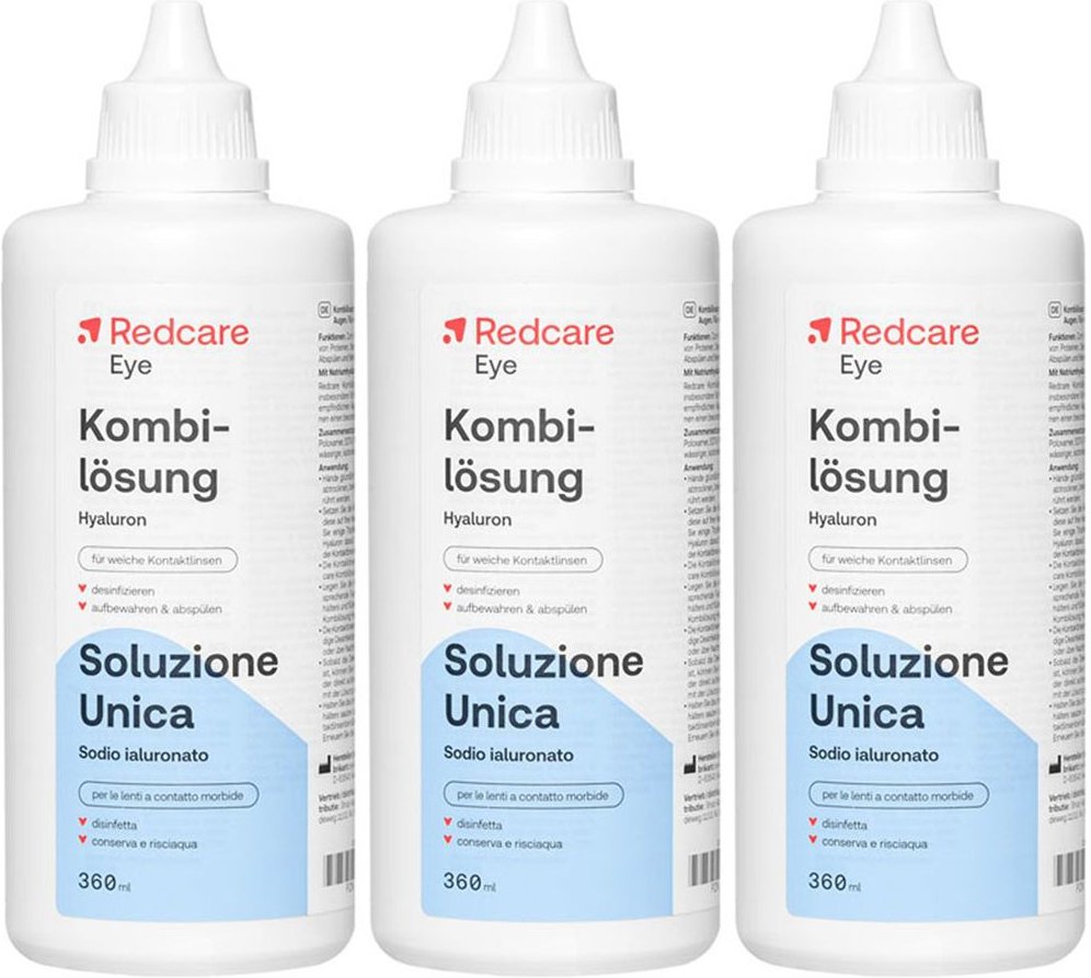 Redcare Kombilösung Hyaluron 3x360 ml Aufbewahrungslösung