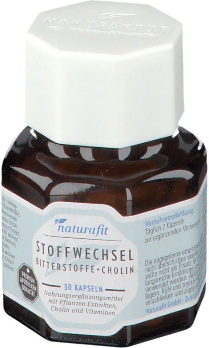 Naturafit Stoffwechsel Bitterstoffe+Cholin Kapseln 30 St