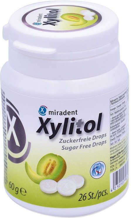 Miradent Xylitol Drops Melon Dose 60 g Bonbons