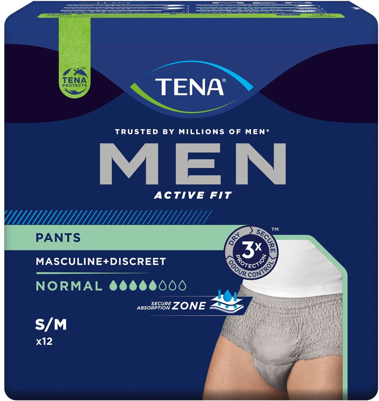 Tena MEN Act.Fit Inkontinenz Pants norm.S/M grau 12 St Einweghosen