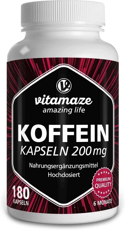 Koffein 200 mg hochdosiert Kapseln 180 St