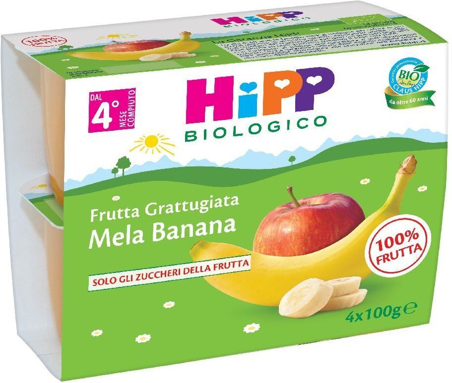 Hipp BIO Frut Grat Mela/Banana 4x100 g Brei