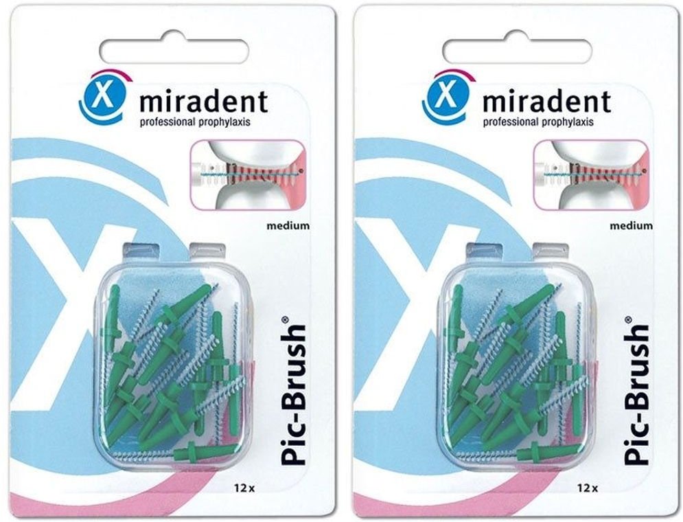 Miradent Picbru MED Grue12 x2 2x12 St Zahnbürste