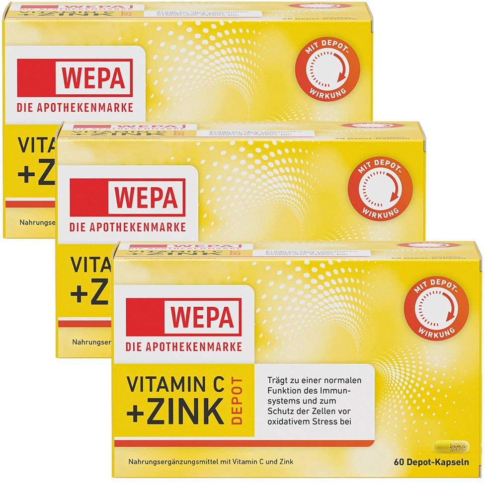 Thumbnail - Wepa Vitamin C+Zink KAP 3er-Pack 3x60 St Kapseln