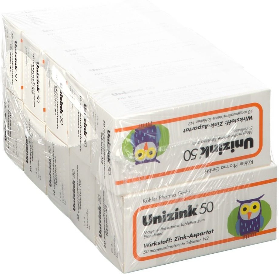 Unizink 50 magensaftresistente Tabletten 10x50 St magensaftresistent