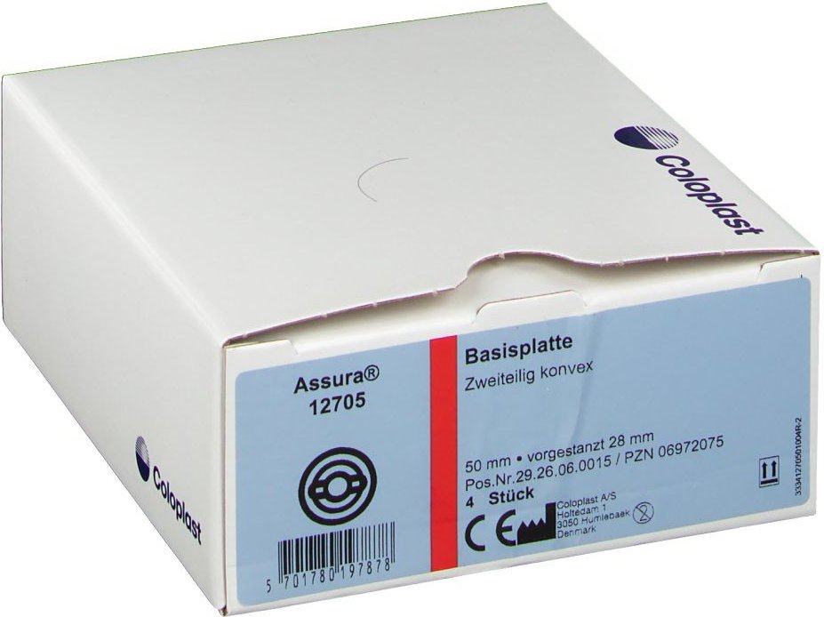 Assura Basisp.konvex Rr50 28mm m.Gürtelb. 4 St Basisplatte