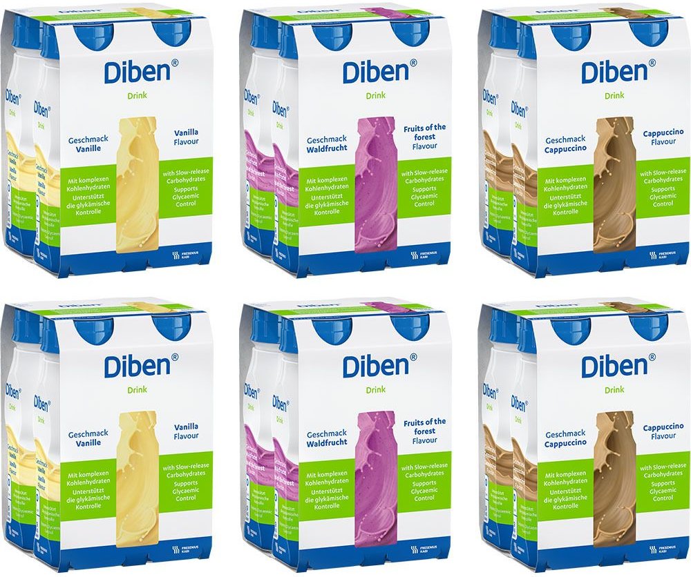 Diben Drink Mischkarton 1.5 kcal/ml Trinkflasche 24x200 ml Flüssigkeit