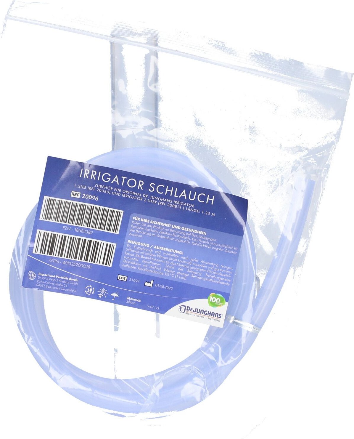 Irrigator Schlauch 1,25 m Silikon 1 St