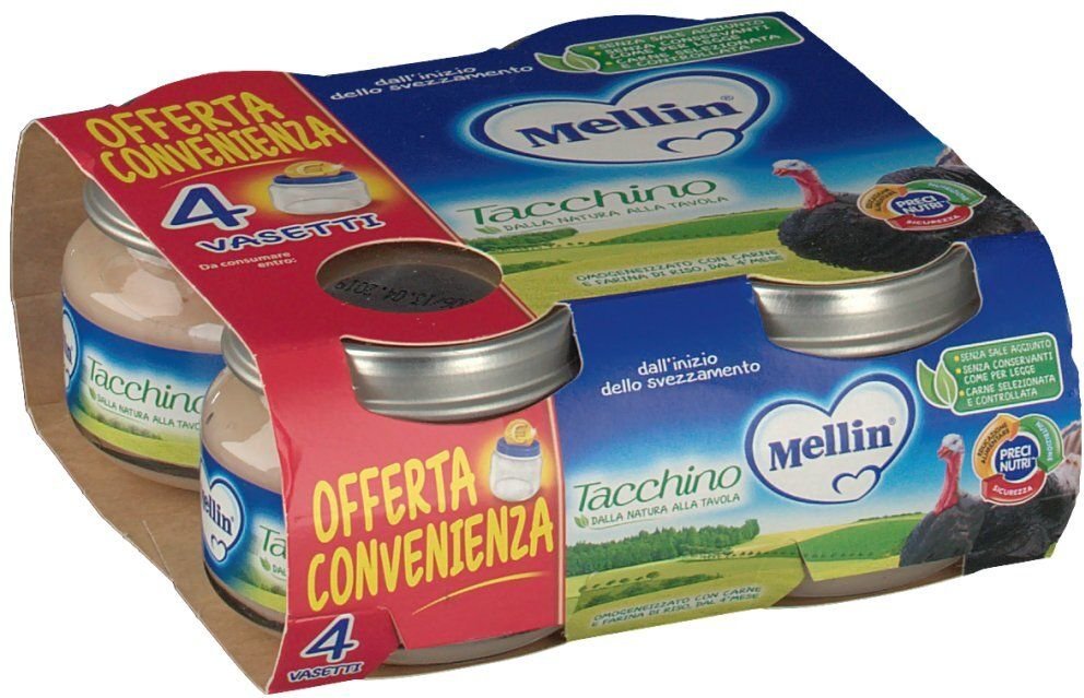 Mellin Omog Tacchino 4X80G 4x80 g Brei
