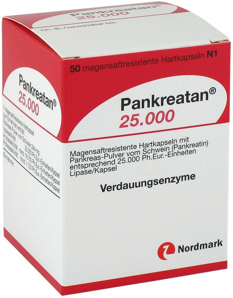Pankreatan 25.000 magensaftresistente Hartkapseln 50 St Magensaftresistente