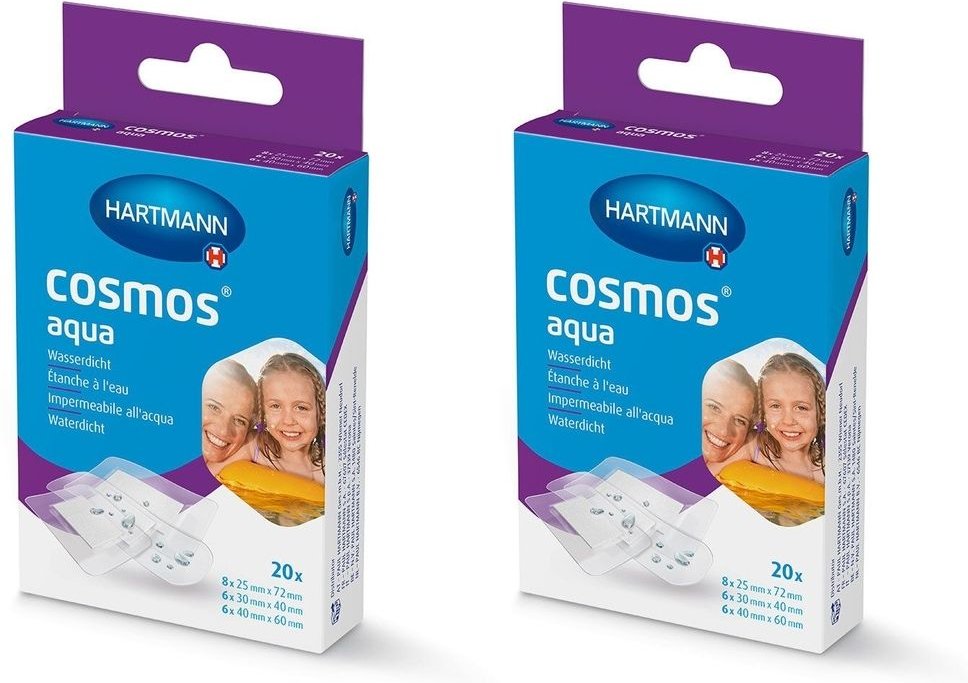 Cosmos aqua Pflasterstrips 3 Größen 2x 2x20 St Pflaster