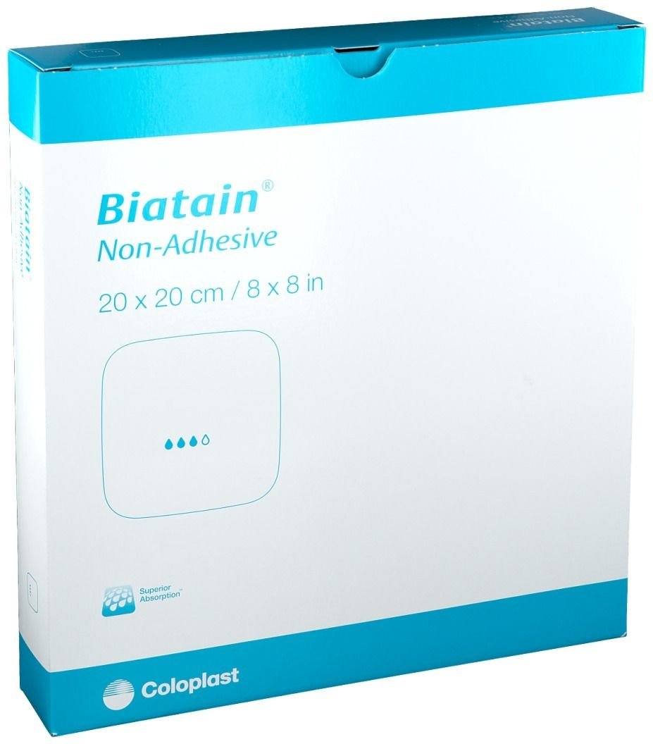 Biatain Schaumverband 20x20 cm nicht haftend 5 St Verband
