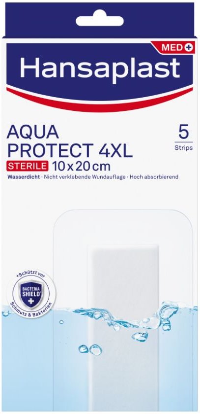Hansaplast Aqua Protect Wundverb.steril 10x20 cm 5 St Pflaster
