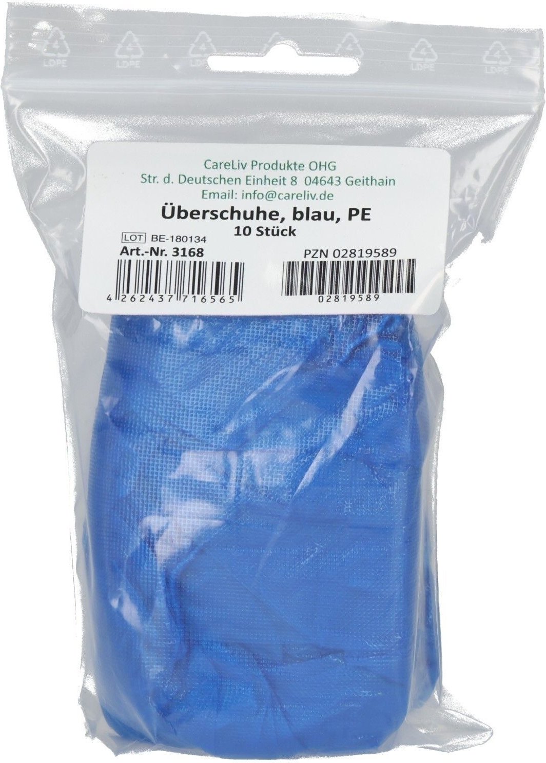 Ueberschuh Einmal KST Blau x10 10x10 St