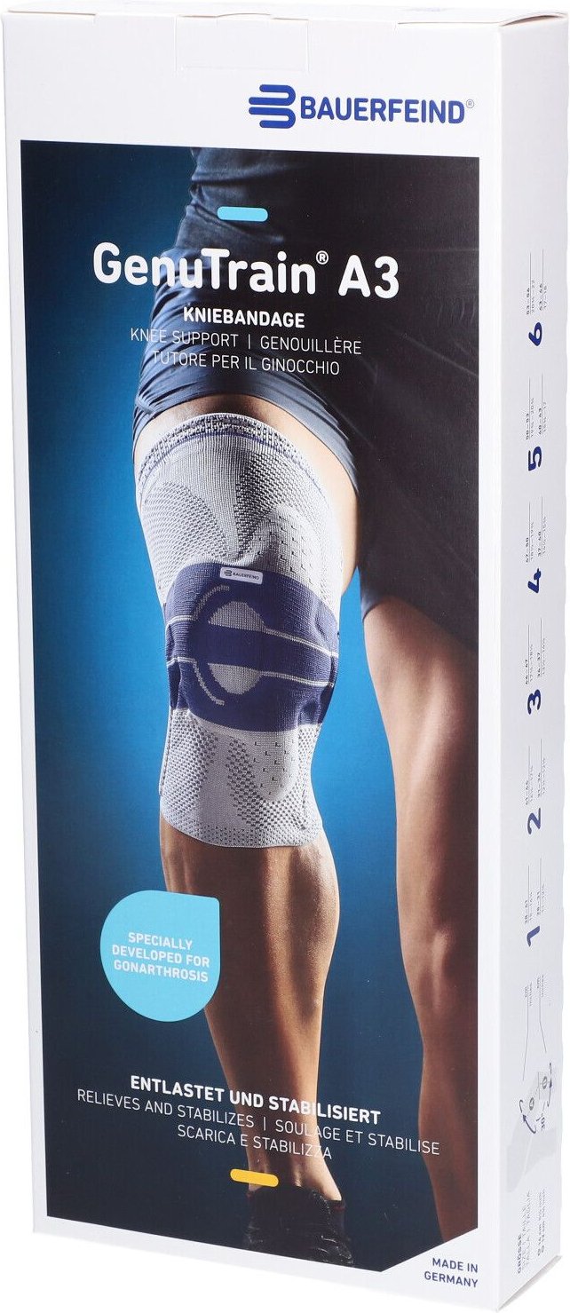 Genutrain A3 Aktivbandage Gr2 rechts titan 1 St Bandage(s)