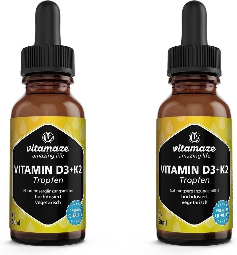Vitamin D3 K2 1000Ie/10Ug x2 2x50 ml Tropfen