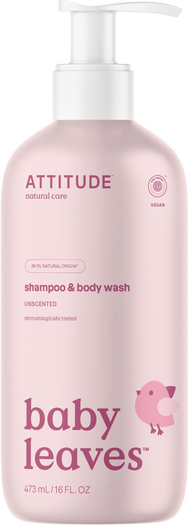 Attitude Baby Leaves 2-in-1 Shampoo & Body Wash Zonder Parfum 473 ml Waschgel