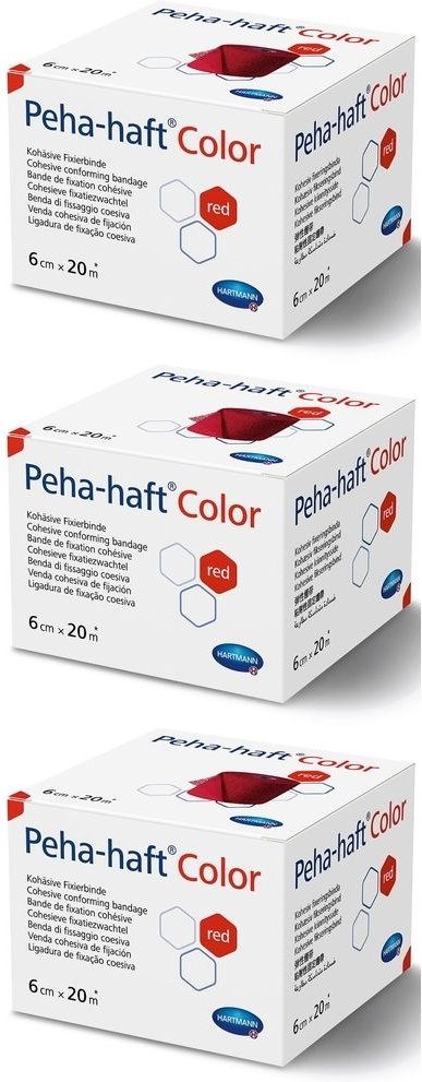 Peha-Haft Color Fixierb.latexfrei 6 cmx20 m rot 3x 3x1 St Binden