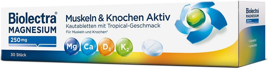 Biolectra Magnesium 250 mg Muskeln & Kno.Aktiv KTA 30 St Kautabletten